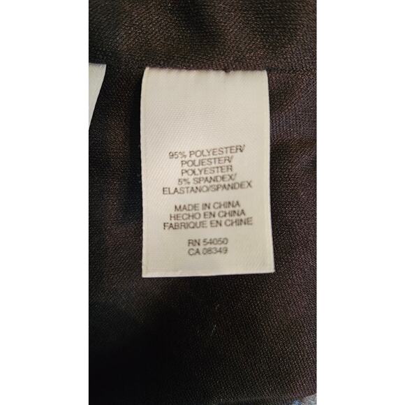 Evan Picone Halter Dress Black Multicolor Floral Midi Stretch Crossover V-Neck - Picture 5 of 6